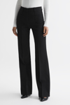 Reiss Claude - Black High Rise Flared Trousers, Uk 14 L