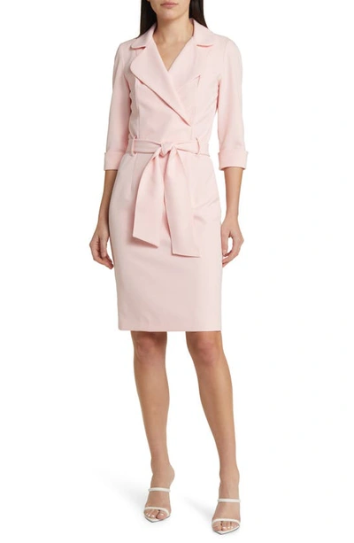 Black Halo Lucinda Belted Sheath Dress In Petal Pink