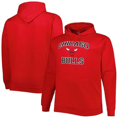 Profile Men's Red Chicago Bulls Big And Tall Heart And Soul Pullover Hoodie