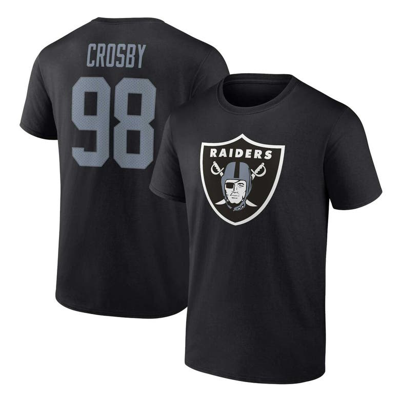 Fanatics Branded Maxx Crosby Black Las Vegas Raiders Player Icon Name & Number T-shirt
