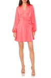 VINCE CAMUTO WRAP FRONT LONG SLEEVE DRESS