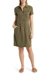 CASLON CASLON(R) UTILITY SHORT SLEEVE ZIP FRONT SHIRTDRESS