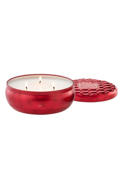 Voluspa Cherry Gloss 3-wick Tin Candle, 12 Oz. In Red