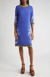 ETRO FLORAL PRINT STRETCH CREPE SHIFT DRESS