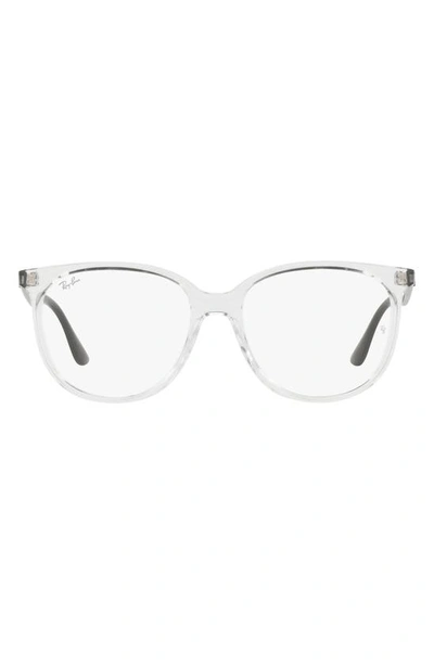 Ray Ban 52mm Square Optical Glasses In Transparent