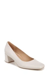 Naturalizer Karina Square Toe Pump In Satin Pearl Leather