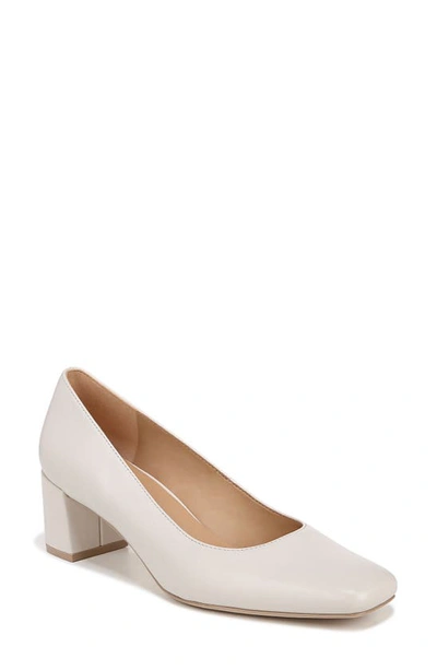 Naturalizer Karina Square Toe Pump In Satin Pearl Leather