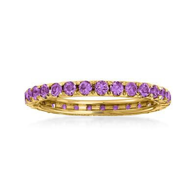 Rs Pure Ross-simons Amethyst Eternity Band In 14kt Yellow Gold In Purple