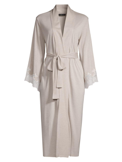 Natori Luxe Shangri-la Dressing Gown In Cashmere Ivory