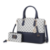 MKF COLLECTION BY MIA K SAYLOR CIRCULAR M EMBLEM PRINT WOMEN'S TOTE BAG WITH MATCHING WRISTLET WALLET - 2 PIECES
