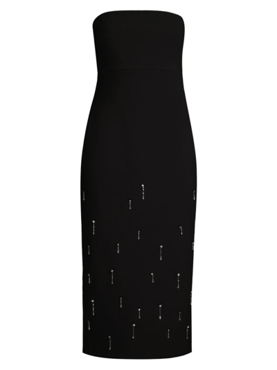 Likely Benny Strapless Beaded Midi Dress In Black