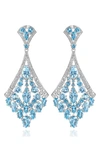 HOUSE OF FROSTED BLUE & WHITE TOPAZ DROP EARRINGS