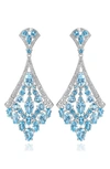 House Of Frosted Blue & White Topaz Drop Earrings In Silver/ Topaz