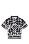 Dolce & Gabbana Kids' Javanese Shirt With Marine Print In Black