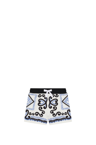 Dolce & Gabbana Babies' Logo-print Cotton Shorts In Blue
