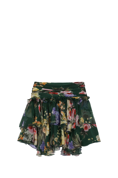 Dolce & Gabbana Kids' Floral-print Silk Skirt In Multicolor