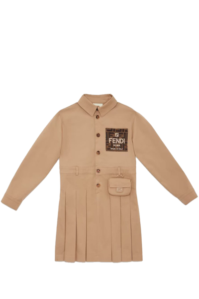 Fendi Kids' Junior Dress In Beige