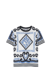 Dolce & Gabbana Kids' Logo-print Cotton T-shirt In Dg Marina F.azzurro