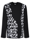 Comme Des Garçons Homme Deux Script-print Long-sleeved Jumper In Black