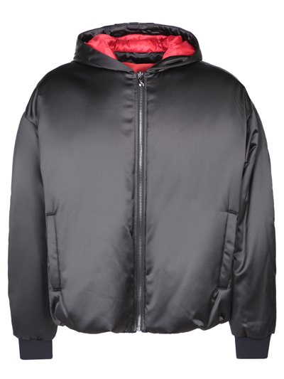 Ferrari Bomber In Eco-satin With Contrast Taping Jacket In Black