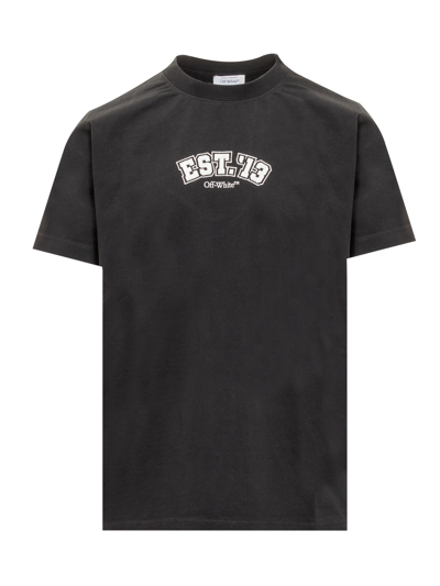 Off-white Logic Cotton T-shirt In Black