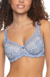 Felina Peridot Lace Unlined Underwire Bra In Periwinkle Cloud Dancer