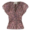 Isabel Marant Lonea Printed Center Ruched Blouse In Faded Night