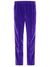 Needles Velour Track Trousers Side Stripes In Purple