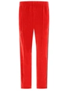 Needles Ribbed Texture Track Trousers With Side Stripes In Red