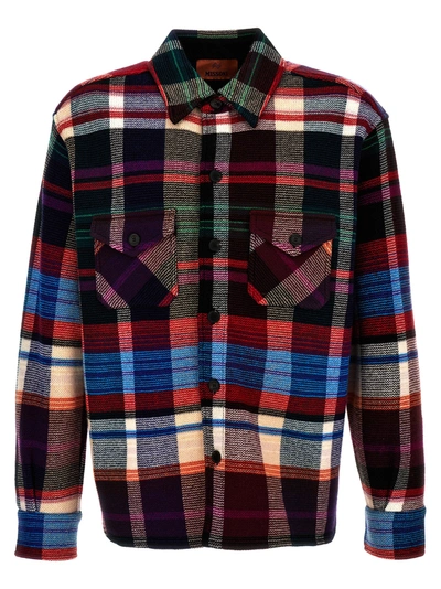 Missoni Check-print Wool-blend Shirt In Multicolor