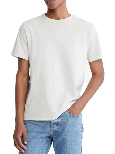 Calvin Klein Men's Smooth Cotton Solid Crewneck T-shirt In Brilliant White