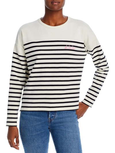 Maison Labiche La Montpar Womens Striped Crewneck T-shirt In White