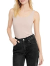 Splendid Womens Scoop Neck Sleeveless Tank Top In Beige