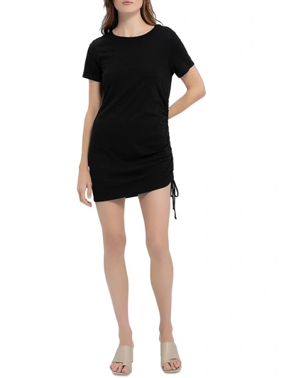 Sanctuary Womens Crewneck Mini T-shirt Dress In Black