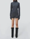 JONATHAN SIMKHAI DITA CASHMERE TURTLENECK SWEATER WITH GLOVES IN CHARCOAL