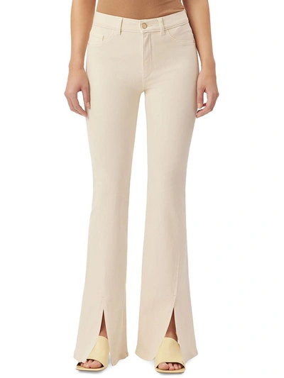 Dl1961 Bridget Instasculpt High Waist Slit Hem Bootcut Jeans In White