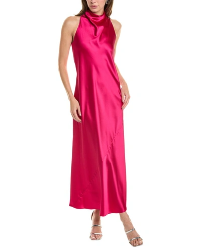 Anne Klein Cowl Neck Sleeveless Satin Maxi Dress In Pink