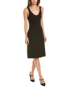 Vince Paneled Linen-blend Tank A-line Dress In Black