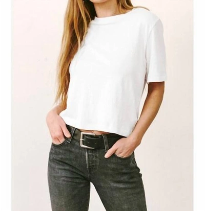 Lamade Crop Band Tee In White