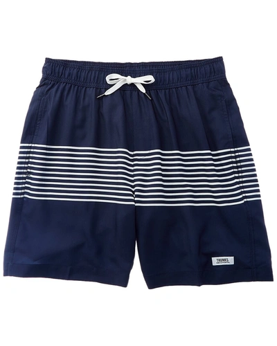 Trunks Surf & Swim Co. Stretch Elastic Comfort Lined Swim Short In Blue