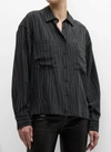 IRO ZEFIRO EMBELLISHED SILK BLOUSE IN BLACK