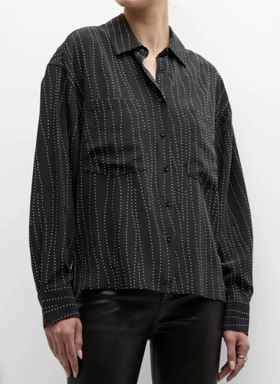 Iro Zef Embellished Silk Button-front Shirt In Black