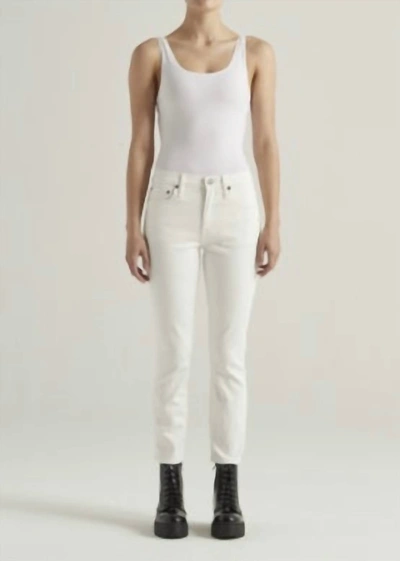 Edwin Bree Mid Rise Straight Crop Jean In Optic White