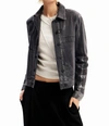 DESIGUAL METALLIC DENIM TRUCKER JACKET IN LIGHT GREY