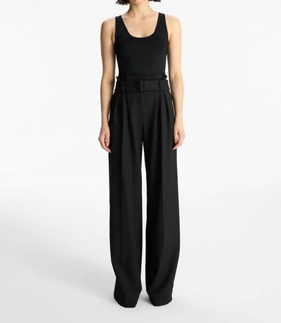 A.l.c Shayna Pleated Wide-leg Trousers With Belt In Black