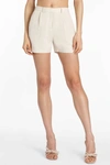 AMANDA UPRICHARD LINEN SHORTS IN OFF WHITE