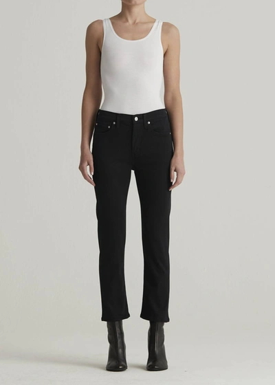 EDWIN ELIN MID RISE STRAIGHT LEG JEAN IN BLACK