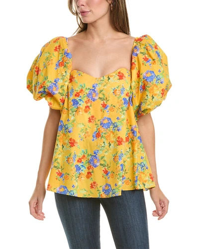 Caroline Constas Palmer Top In Yellow