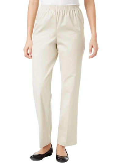 Alfred Dunner Plus Womens Pull On Professional Dress Pants In White
