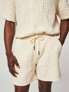 Oas Straight-leg Waffle-knit Cotton Drawstring Shorts In White